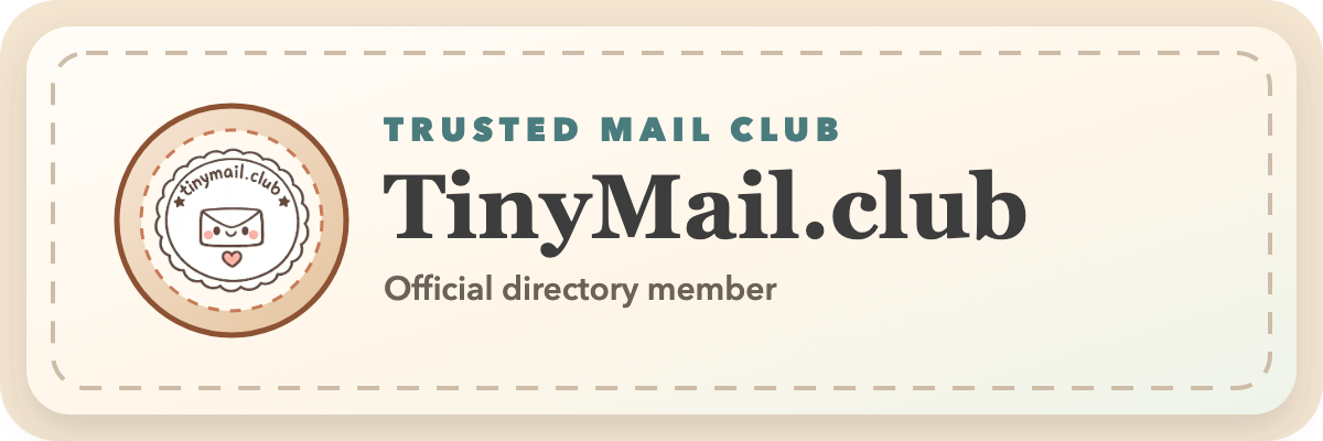 Trusted TinyMail.club mail club badge